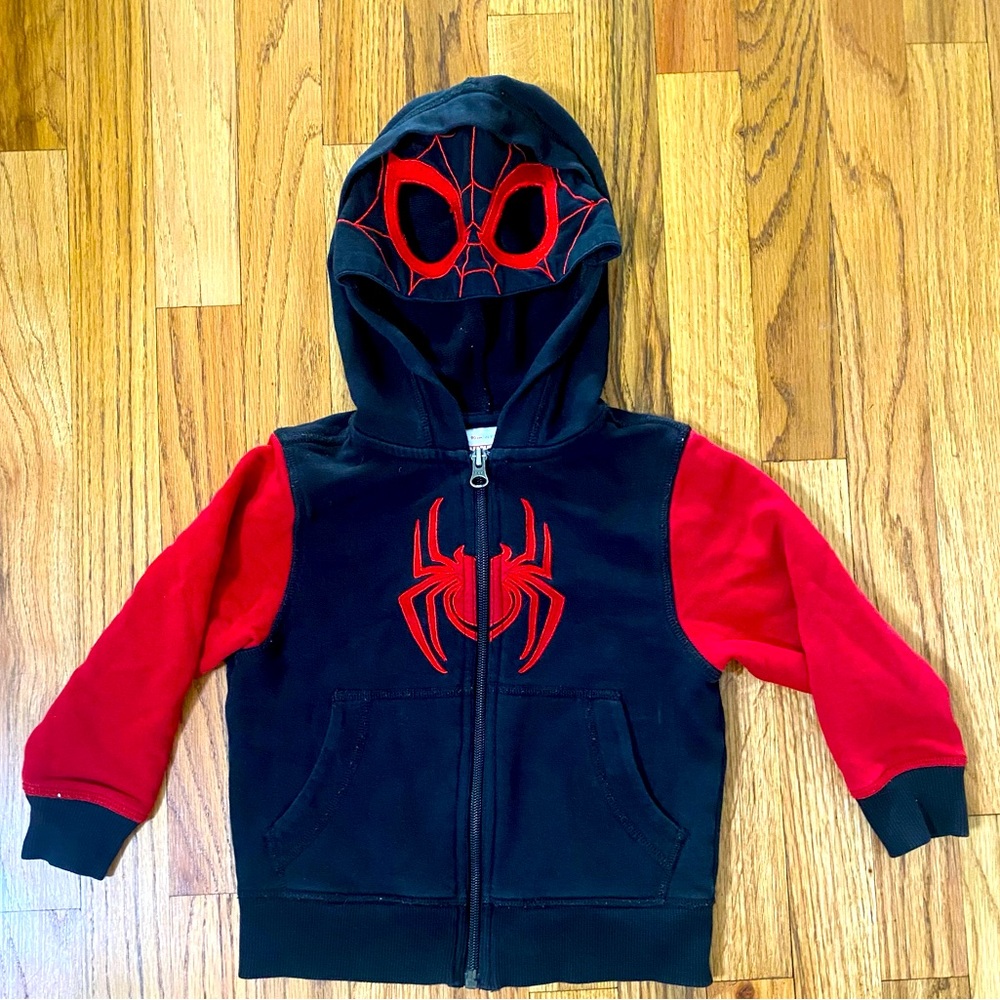 Hanna Andersson Marvel Spider-Man Full Zip Hoodie Kids 90 cm/ 3T Red Black Mask